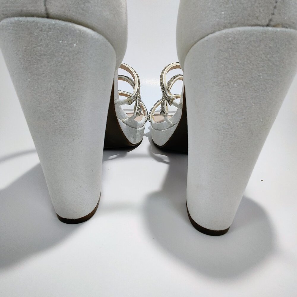 Sugar Women's Size 10M Petal‎ White Shimmer Block Heels NWOT - Picture 7 of 13